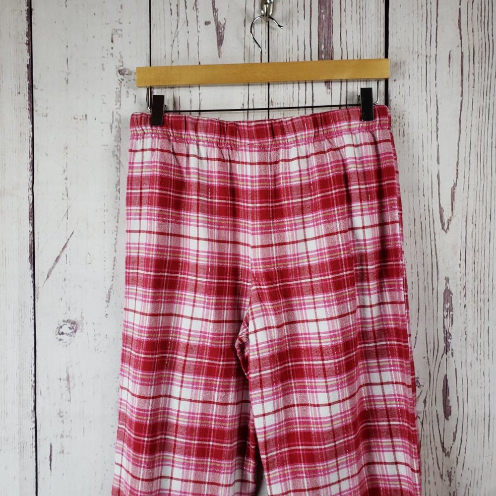 Sonoma Womens Pajama Pants Size Small Plaid Pull On Stretch Waist Cotton Red - Picture 3 of 5